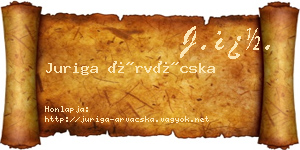Juriga Árvácska névjegykártya